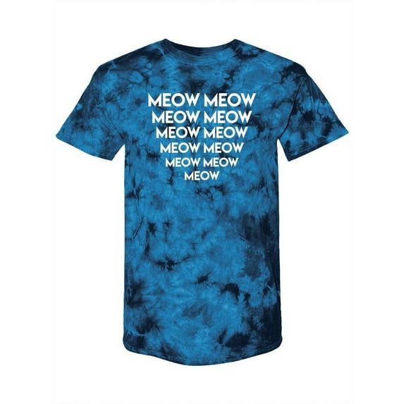 Meow Meow Meow Text Tie-Dye Crystal Women -Smartprints Designs, Female Small