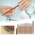 thumbnail image 3 of Dengmore 12pcs Sandalwood Nail Painting Pen Set, A Complete Set Of Phototherapy Pens, Lace Pen, Carving Pen Nail Dotting Pens Nail Art Pens Manicure Polish Tools DIY Nail Salon At Home, Glue, 3 of 4