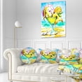 thumbnail image 3 of Designart Gold Fish Enjoying Holidays on Beach - Cartoon Animal Throw Pillow - 12x20, 3 of 5