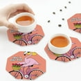 thumbnail image 5 of Kdxio Flamingo Riding a Bicycle Funny Coasters,4 Pcs Leather Coasters,Housewarming Gifts,Protect Furniture from Water Marks Scratch and Damage, 5 of 6