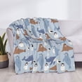 thumbnail image 3 of Uemuo Seal Fox Seagull Whales Printed Throw Blanket for Couch, Fluffy Fuzzy Blankets for Bed, Sofa, Cozy Flannel Faux Fur Blanket-80"x60", 3 of 6