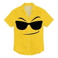 thumbnail image 5 of Dolkfu Stretch Shirts for Men Graphic Button Up Shirt Hawaiian Yellow Quick Dry Short Sleeve Tees for Men XL, 5 of 5