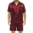 thumbnail image 7 of Men's Silk Pajama Set | Silky Satin | Short Sleeve Top and Shorts | Button Pajama Set, 7 of 7