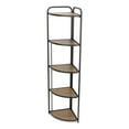 thumbnail image 2 of Lefeld 5 Tier Foldable Wood & Metal Frame Corner Shelf, 2 of 4