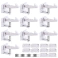 thumbnail image 2 of Spencer 20 Pack Universal Cabinet Locks Child Safety, Adhesive Child Kids Baby Proof Drawer Cabinet Locks Latches, No Drilling or Tools Required (White), 2 of 9