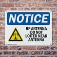 thumbnail image 4 of (2 Pack) Rf Antenna Do Not Loiter Near Antenna OSHA Notice Sign 10 Inch X 7 Inch Indoor / Outdoor Rust-Free Aluminum Metal Signs for Workplace, Workshop, and Construction Site, Made in the USA, 4 of 8
