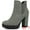 Grey, variant on DARING DIVA Chunky High Heel Platform Zipper Chelsea Boots Brown 9
