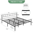 thumbnail image 2 of Estructura De Cama Moderna y Minimalista con Plataforma Metálica, Incluye Cabecero y Piecero, Espacio De Almacenamiento De 31 Cm Debajo De La Base, No Requiere Colchón De Muelles, 2 of 5