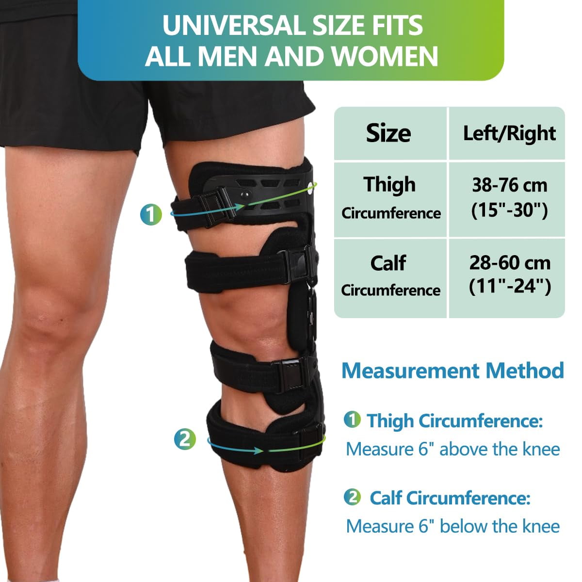 Insunen OA Unloader Knee Brace, Osteoarthritis of the bone on bone Knee Support, Rheumatoid Arthritis, Knee Joint Pain and Degeneration (Black, Right)