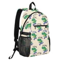 thumbnail image 2 of JIALIOU 14" Laptop Backpack Waterproof Airline Approved Stylish Casual Daypack for Travel Business College Work, Playful Crocodile on Skateboard, 2 of 8