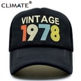 thumbnail image 2 of CLIMATE Vintage 1978 Cap 1978 Vintage Trucker Cap Men Retro 40th Birthday Gift Baseball Caps Black Cool Trucker Caps Hat for MenFits 55to58cm Head Gao Jinjia LED, 2 of 2