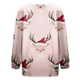 thumbnail image 4 of Cardigans for Women Cute Reindeer Printed Button Down Jacket Crew Neck Casual Fall Winter Long Sleeve Loose Fit Womens Sweaters YC Pink XL, 4 of 5