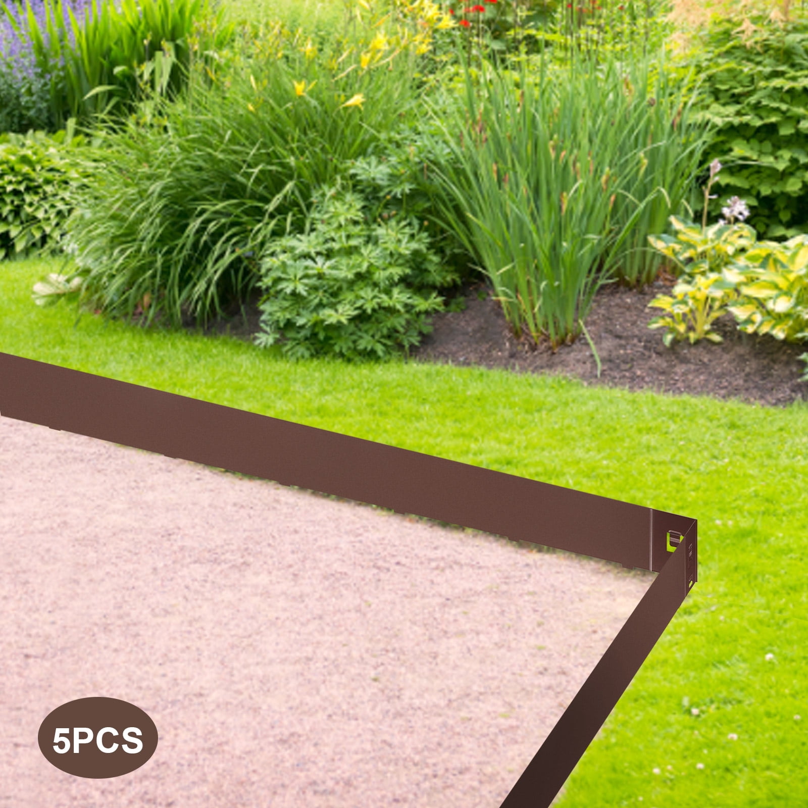 ToppiJoy Metal Landscape Edging with Sharp Teeth and Flexible Design Weather Resistant Steel Garden Border for Lawn and Flower Bed Separation