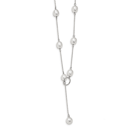 rh 8mm cultured freshwater toggle bead charm pearl sterling chain pendant necklace station silver