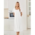 thumbnail image 2 of Ekouaer Cotton Long Nightgowns for Women Short Sleeve Night Gown Button House Dress Lace Trim Sleep Shirt Soft Nightshirt, 2 of 6