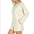 thumbnail image 5 of Wildfox Women's Relaxed Fit Super-Soft Sweatshirt & Short Lounge Set (Oatmeal Hearts, XXL), 5 of 5