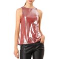 thumbnail image 6 of Allegra K Women's Halloween Costume Metallic Crew Neck Sleeveless Cam Tank Top, 6 of 7