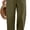 A#003-army Green, variant on Women's Capri Pants Mid-Calf Length Smocked High Waisted Linen Capris Baggy Summer Wide Leg Flow Cropped Beach Pants