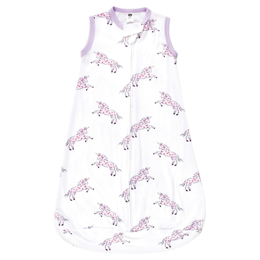 Hudson Baby Infant Girl Cotton Long-Sleeve Wearable Sleeping Bag, Sack, Blanket, Floral Unicorn Sleeveless, 12-18 Months