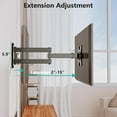 thumbnail image 5 of TV Wall Mount Articulating LCD Monitor Full Motion 15 inch Extension Arm Tilt Swivel for Most 13 to 32 inch LED TV Flat Panel Screen with Mounting Holes up to 100x100mm (1330LM), Black, 5 of 5
