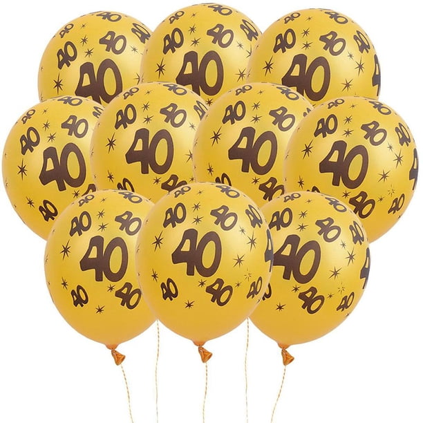 Globos de látex 10 en 1 para fiestas, globos de confeti para bodas y adornos navideños. 40_Golden