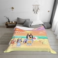 thumbnail image 3 of Lsque Bluey Print Flannel Throw Blanket, Ultra-soft Blanket for Bed, Couch, Car, Hypoallergenic Anti-pilling blanket-50"x40", 3 of 8