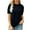 Black, variant on IROINNID Fashion Women's Short Sleeve Summer Breathable Solid Color Casual Comfy Round Neck Top Pullover T-shirt Spring
