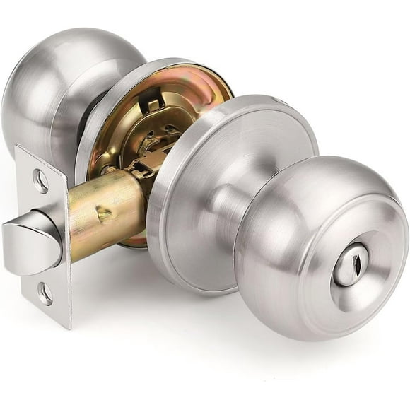 Door Knobs Brushed Nickel Privacy Interior Door Handles for Bedroom/Bathrooms Exterior Keyless Door knobs