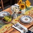 thumbnail image 2 of Rooster Table Runner, Wildflowers Vintage Flowers Farm Watercolor Kitchen Table Runners Dress Scarves for Table Decorations Party/Restaurant/Indoor Outdoor Use, 13x120in, 2 of 9