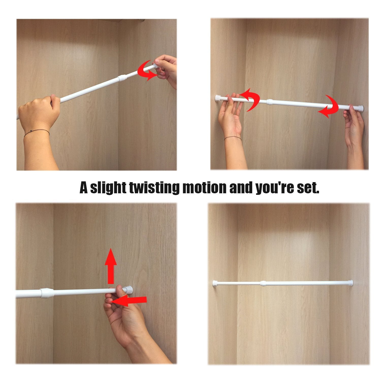 Tension Rods 5 Pack Cupboard Bars Tensions Rod Curtain Rod Closet Rod Extendable Width Adjustable Spring Tension Rods for Window Bathroom Closet Walmart