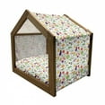 thumbnail image 2 of Vegetable Pet House, Illustration of Vegetarian Healthy Food Cabbage Chilli Peppers Tomatoes Potatoes, Outdoor & Indoor Portable Dog Kennel with Pillow and Cover, 5 Sizes, Multicolor, by Ambesonne, 2 of 5