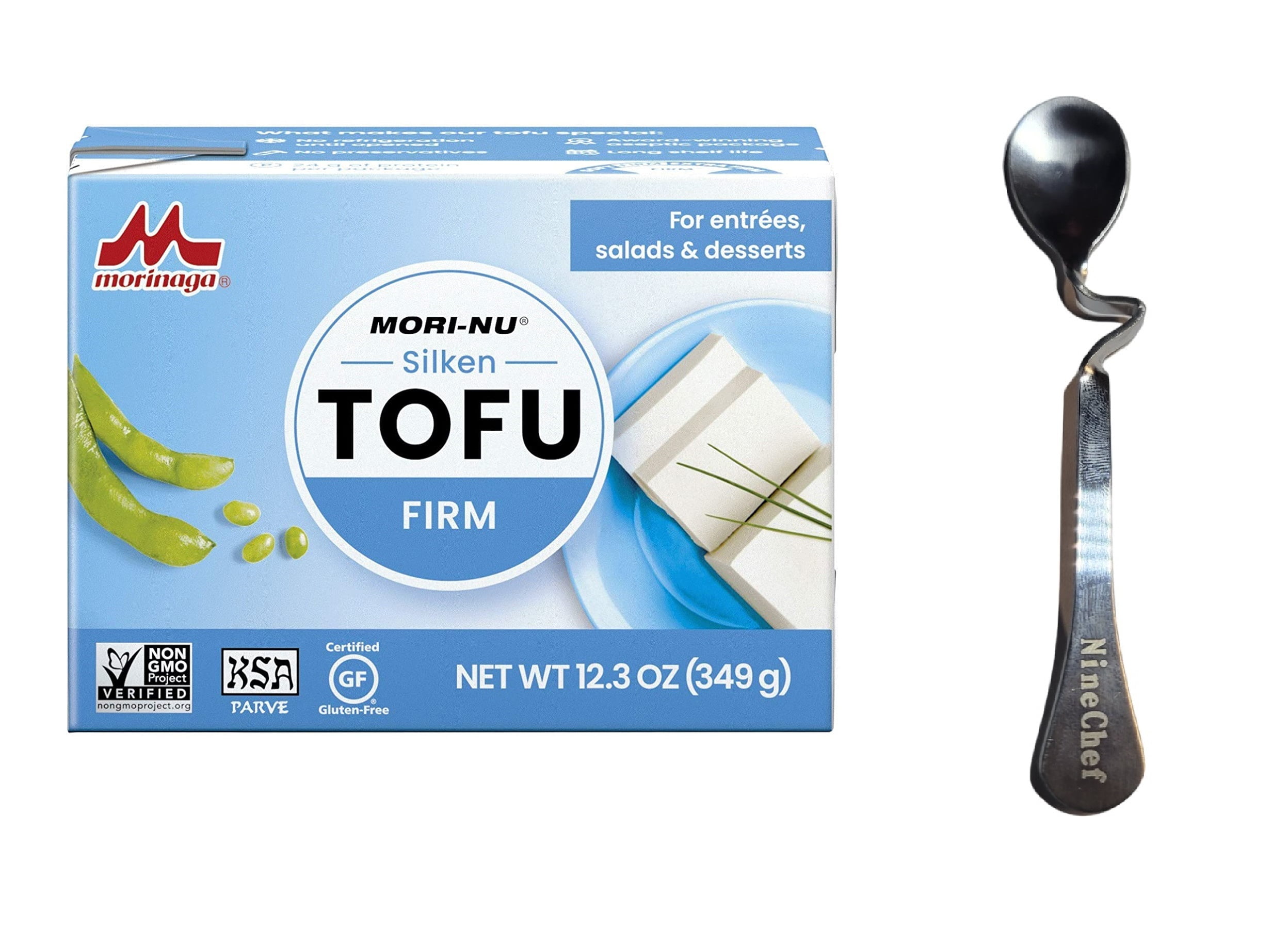 NineChef Bundle MoriNu Silken Tofu 12.3Oz (Firm Flavor Pack 1) Plus