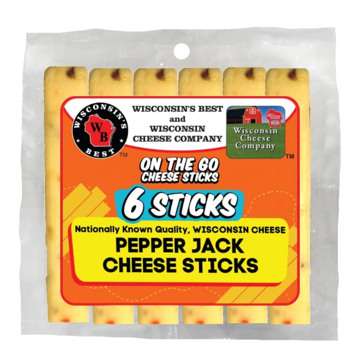 Wisconsin's Best Six Sticks Pepper Jack Cheese Stick Pack, 6 oz, 4 ct