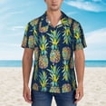 thumbnail image 4 of Fotbe Colorful Pineapples Hawaiian Shirt for Men Unisex Summer Beach Casual Short Sleeve Cotton Linen Button Down Shirts-3X-Large, 4 of 9