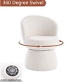 thumbnail image 3 of Kidol & Shellder Boucle Dining Chair 2PCS, Swivel Accent Chair with Armless Barrel Design & Mid Back, Plush Upholstered Seat for Kitchen, Living Room, Vanity Room, Easy-Clean, Beige, 3 of 13