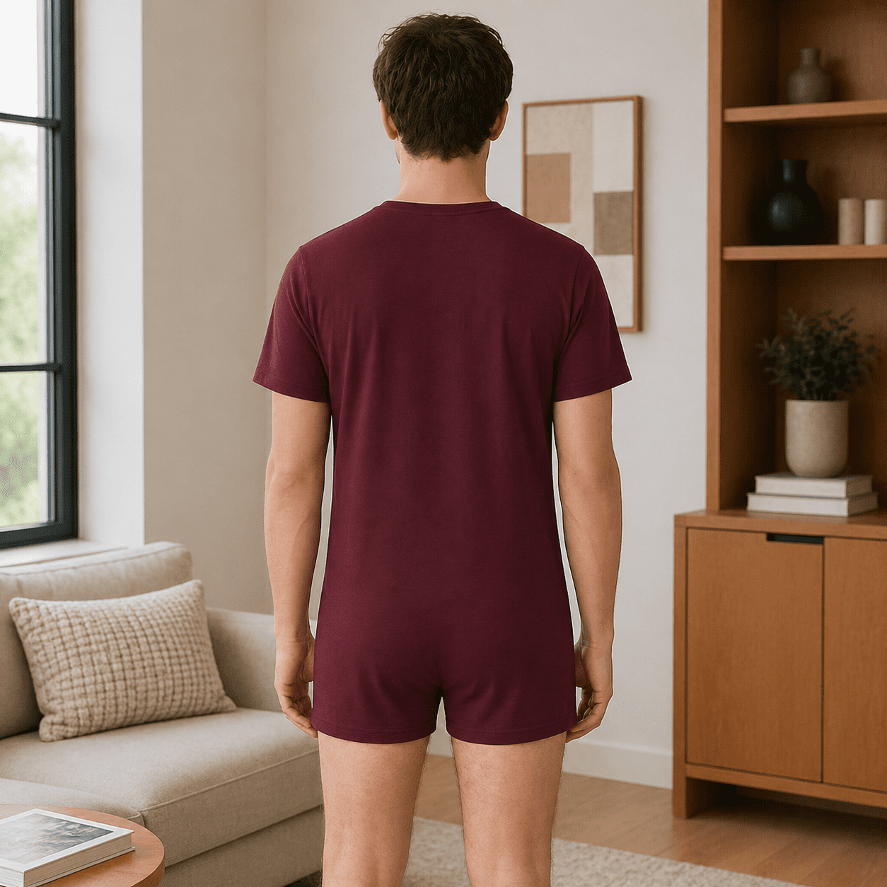 Kaycey Adaptive Clothing Popper Vest, Short Sleeve, Cranberry Juice, Medium