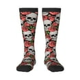 thumbnail image 2 of Lsque Skull and Roses Printed Crew Socks Men's Women's LightWeight Thin Casual Calf Socks ,Knee High Socks,Cotton Socks, 2 of 9