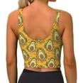 thumbnail image 3 of Xecao Avocado Dog for Sports Bra with Removable Pads, Crop Tank Top Design, Women's Longline Sports Bra - Non-Wired - Small, 3 of 9