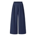 thumbnail image 4 of Kureaily Women Casual Irregular Waist Pant With Pocket Loose Pants Solid Color Crop Pants Women Summer Pants, 4 of 4