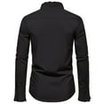 thumbnail image 4 of JSGEK Long Sleeve Long Sleeve Turn Down Collared Tops Casual Clothes for Men Regular Fit Button Down Blouse Men's Spring BusinessShirts Clearance Loose Vintage Black XXL, 4 of 9