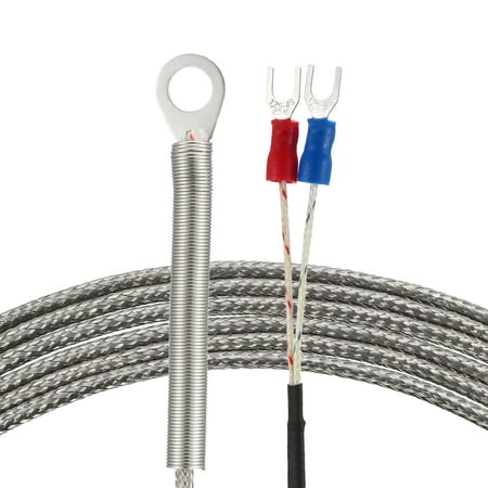 Temperature Sensor Cable - K Type Temperature Sensor Probe 3 Meter Cable 6mm Hole Spring Thermocouple