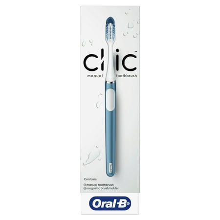 Oral-B Clic Manual Toothbrush with Magetic Brush Mount, Blue, 1 Ct