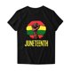 thumbnail image 4 of Tops de Manga Corta para las Mujeres de Ajuste Suelto, Día de la Independencia Negro Impreso, Cuello Redondo Suelto Superior, 4 of 4
