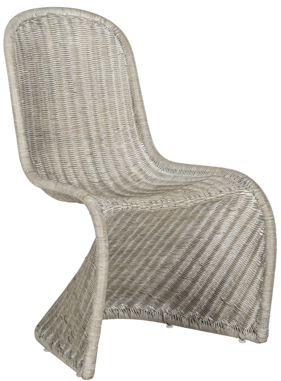 SAFAVIEH Tana Wicker Side Chair Antique Grey Walmart