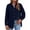 Navy, variant on Babysbule Women's Crinkled Gauze Button Down Shirt, Long Sleeve Turn-Down Collar Loose Fit Blouse for Casual Daily & Office Wear