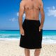 thumbnail image 2 of Toalla de baño suave y usable para hombre, toalla envolvente de forro polar coral, toalla envolvente ajustable para hombre., 2 of 5