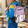 thumbnail image 2 of KUIFORTI Purple Ice Cream Baseball Toddler Backpack Boys Kids School Bag with Side Pockets Adjustable Straps Lightweight for Preschool Kindergarten Back to School Gifts, 2 of 7