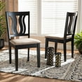 thumbnail image 6 of Baxton Studio Sand Fabric Upholstered and Dark Brown Finished Wood 2-Piece Dining Chair Set, 6 of 17