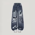 thumbnail image 3 of mgoYE Baggy Jeans for Girls 11-12 Years - Zipper Elastic Waist Heart Patch Wide Leg Denim Pants for Girls Blue, 3 of 6