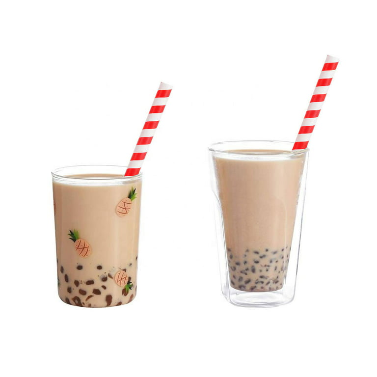 200 Pcs clair transparent Pailles Bubble Tea Milk-shake jus Lait Drinking  Straws